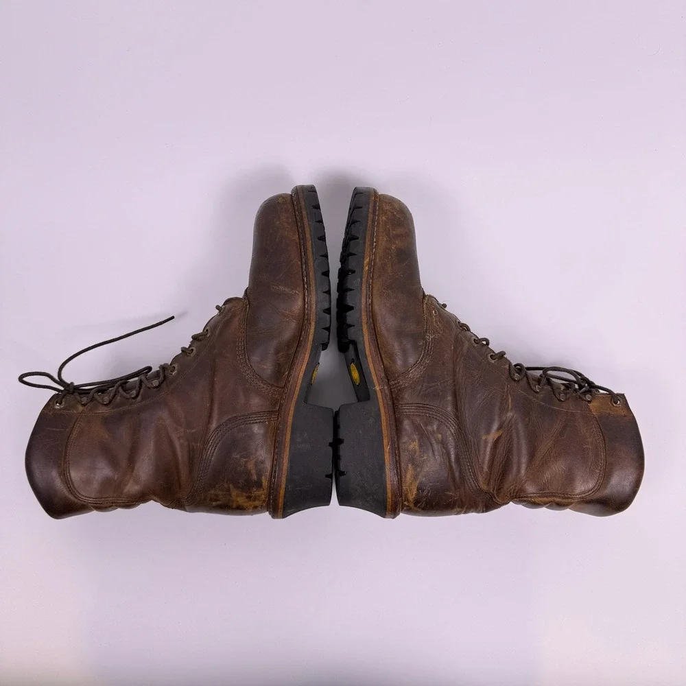 VTG Chippewa Crazy Horse Logger Boots Steel Toe Super 11 EEE 3E USA Made 25485